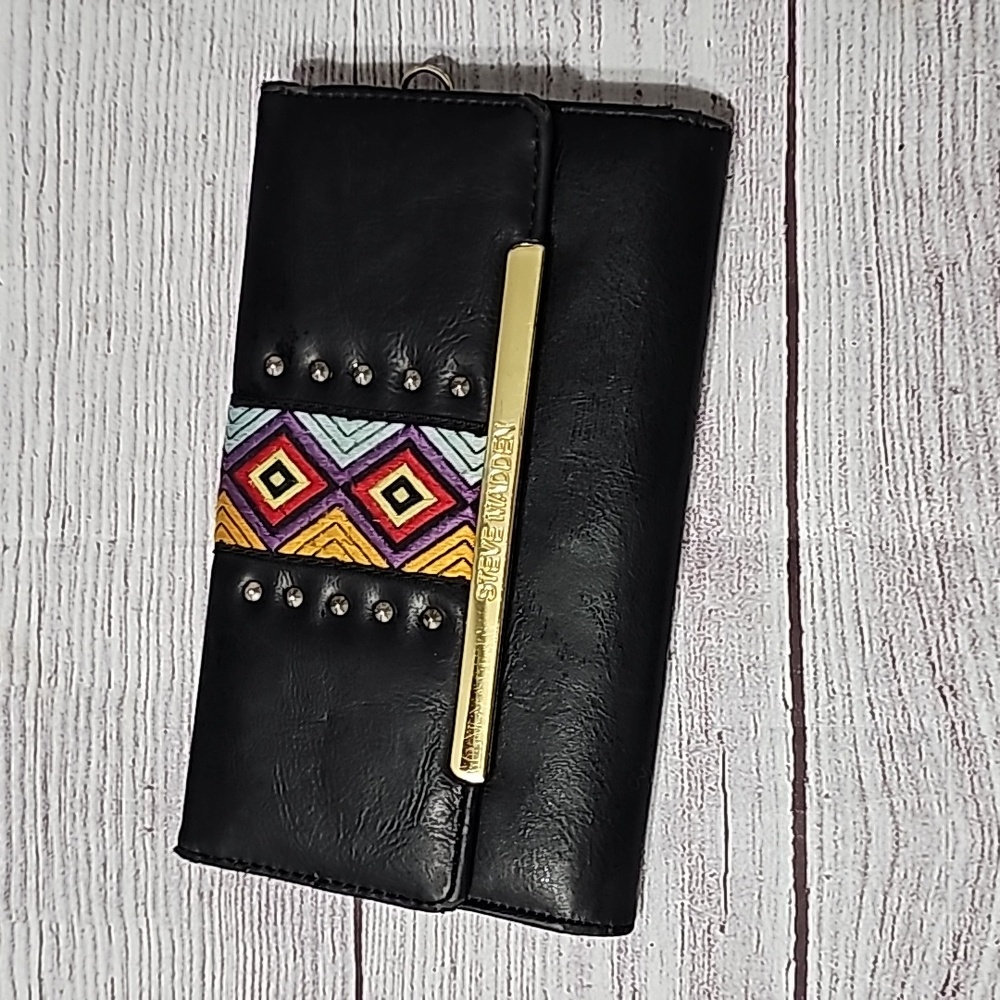 Steve Madden black leather wallet - Picture 1 of 7